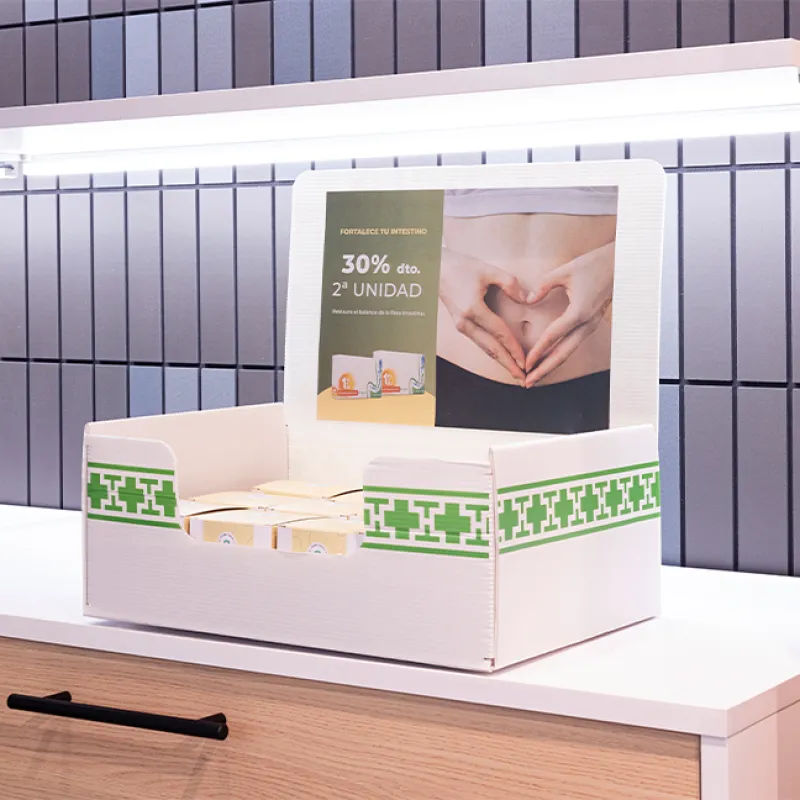 Caja de venta cruzada con motivos farmacia