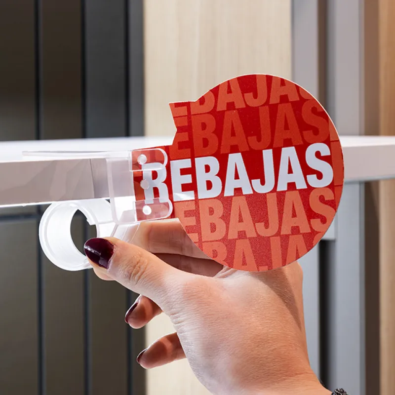 Stopper redondo  "Rebajas" con pinza caracol