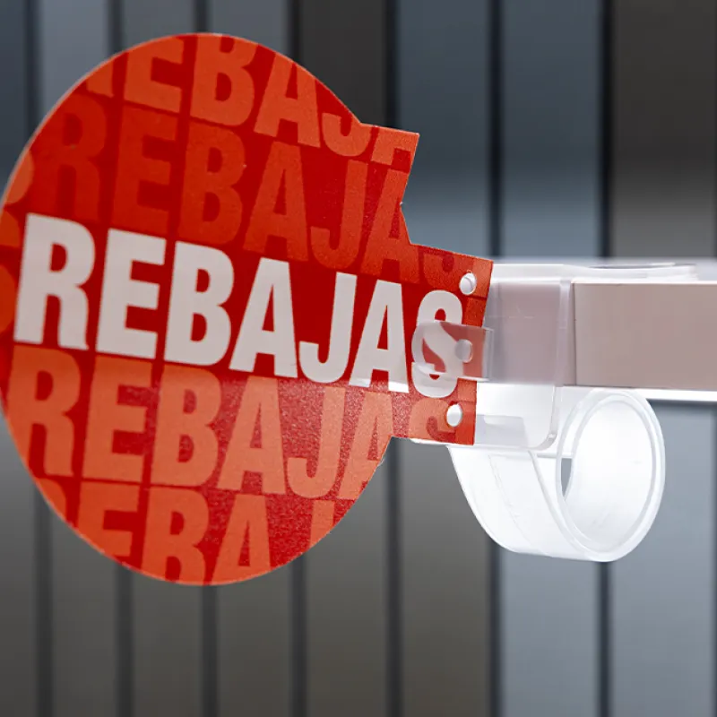 Stopper redondo  "Rebajas" con pinza caracol (2)