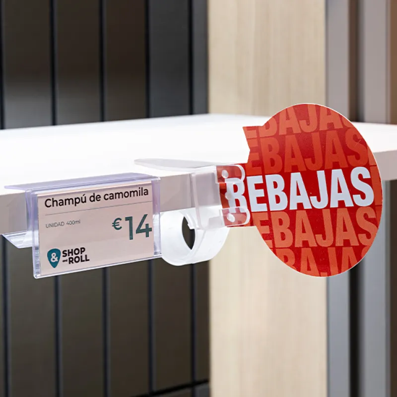 Stopper redondo  "Rebajas" con pinza caracol (5)