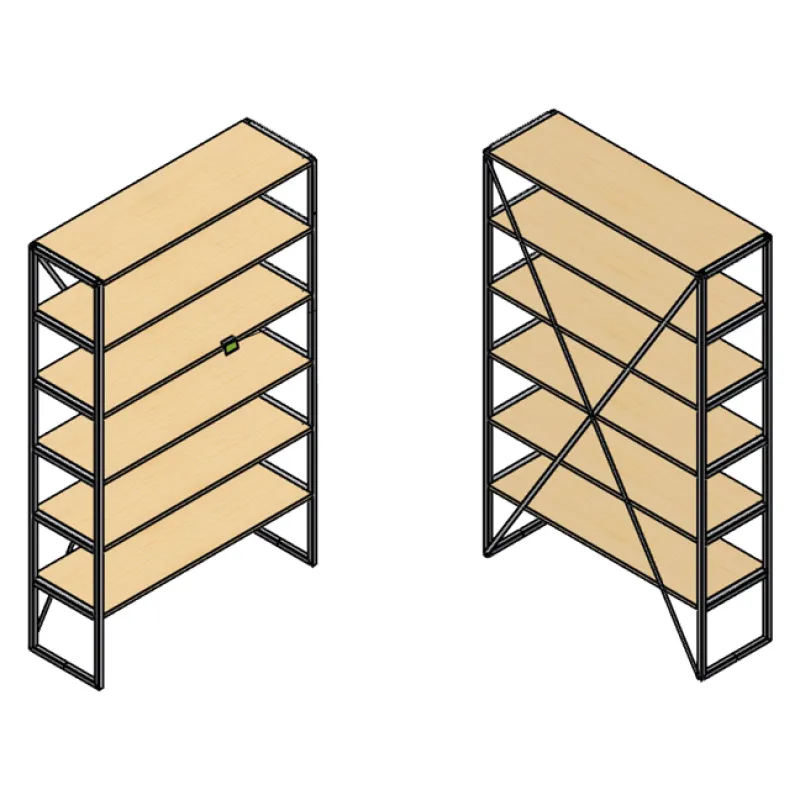 Ficha técnica- Estantería modular con 6 baldas de madera
